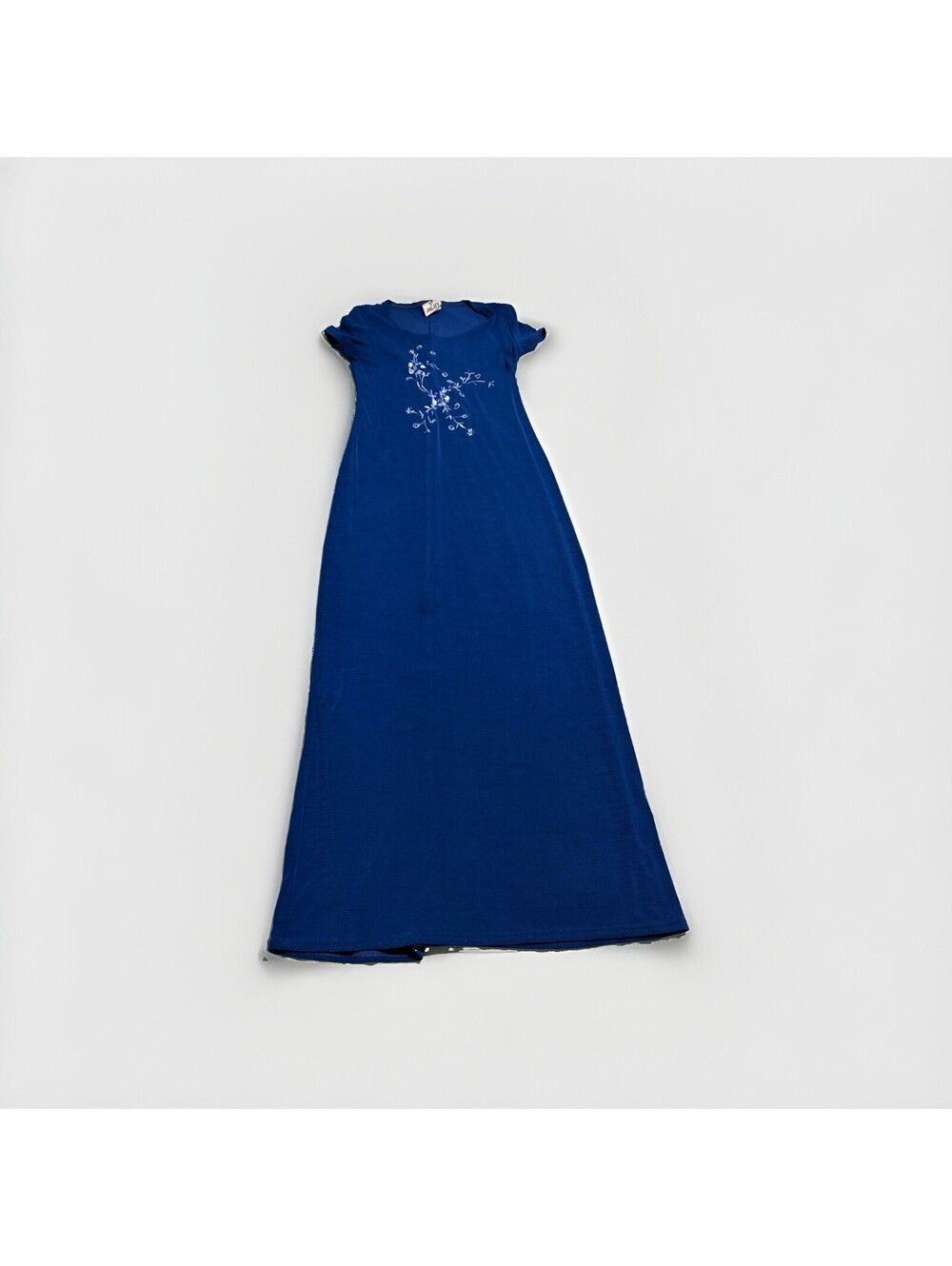 Jalate Women’s Blue Solid Maxi Dress Scoop Neck Sleeveless Stretch Size Small